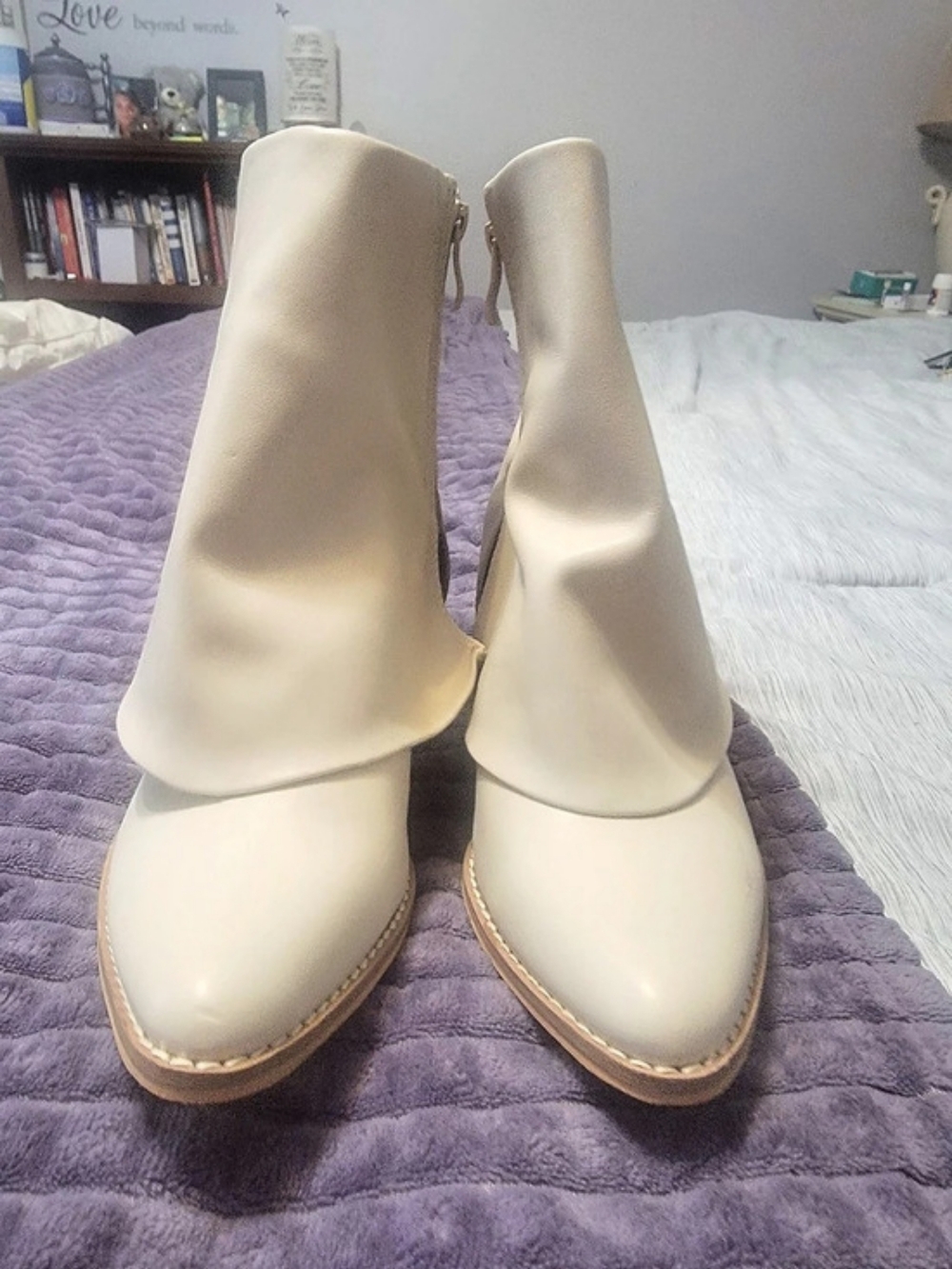 Cream Ankle Boots